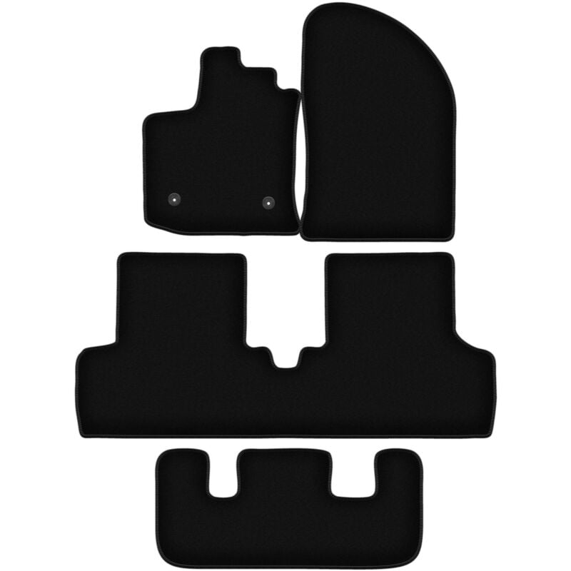 Tapis de sol en velours noir BASIC pour : Dacia Lodgy 7 places (2012-)