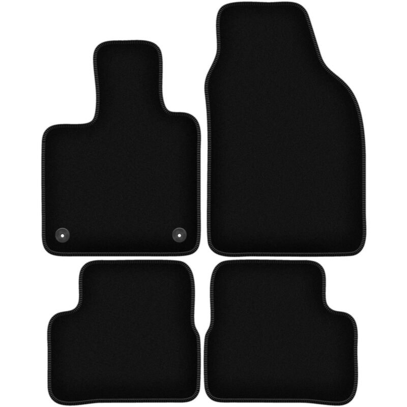 Tapis de sol en velours noir BASIC pour : Fiat E-500 / 500 Electric hatchback (2020-)
