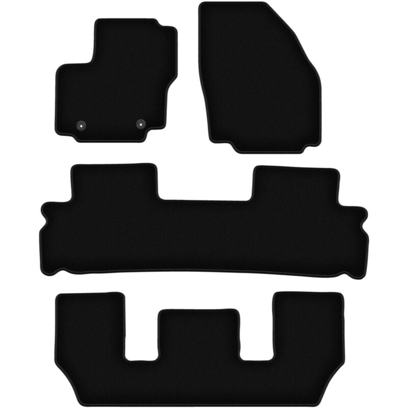 Tapis de sol en velours noir BASIC pour : Ford Galaxy MK2 7 places (2006-2011)