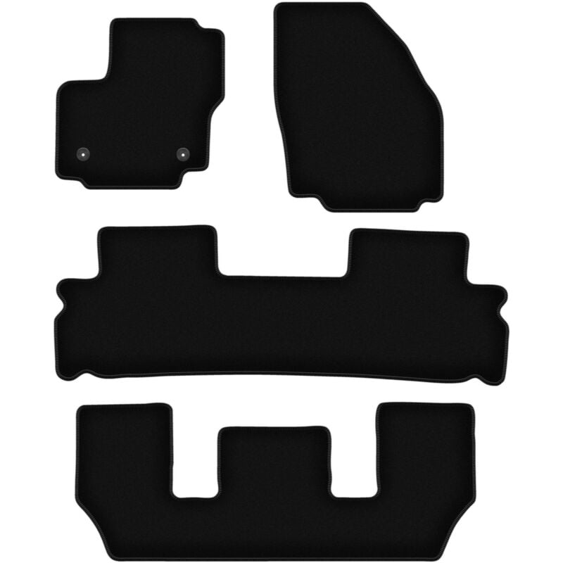 Tapis de sol en velours noir BASIC pour Ford S-MAX MK1 FL 7 places (2012-2015)