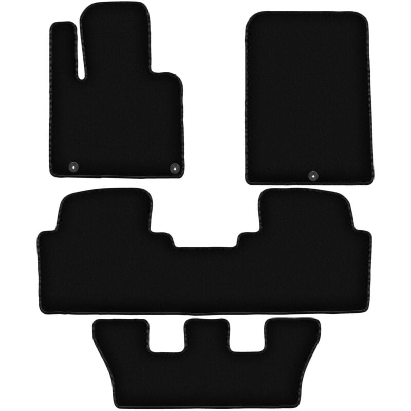 Tapis de sol en velours noir BASIC pour : Kia Sorento III 7 places (2015-)