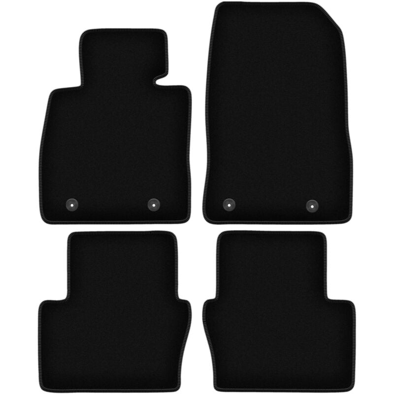 Tapis de sol en velours noir BASIC pour Mazda 2 IV à hayon (2014-)