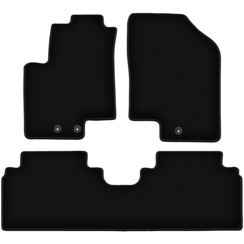 Tapis de sol en velours noir BASIC pour minivan Kia Venga (2009-2017)
