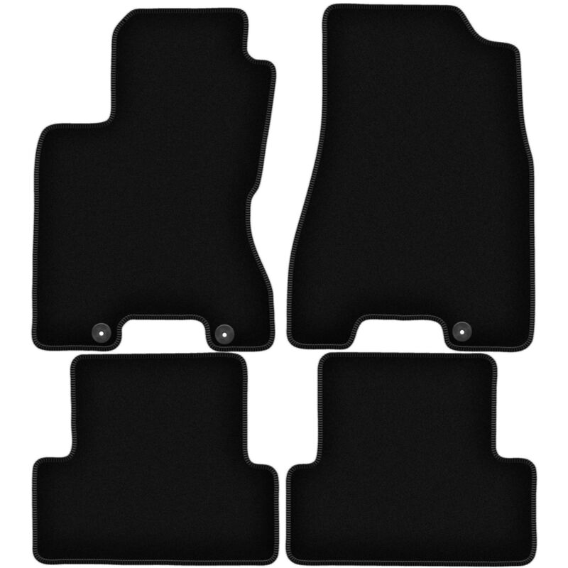 Tapis de sol en velours noir BASIC pour : Nissan X-Trail II T31 SUV (2007-2014)