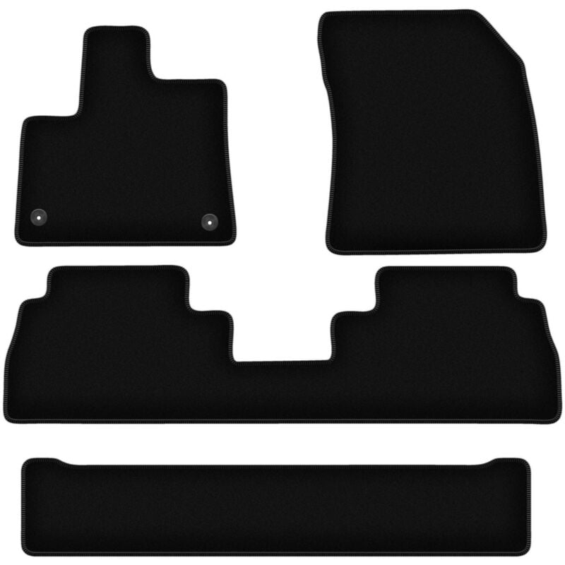 Tapis de sol en velours noir BASIC pour Opel Combo E Life 7 personnes (2018-)