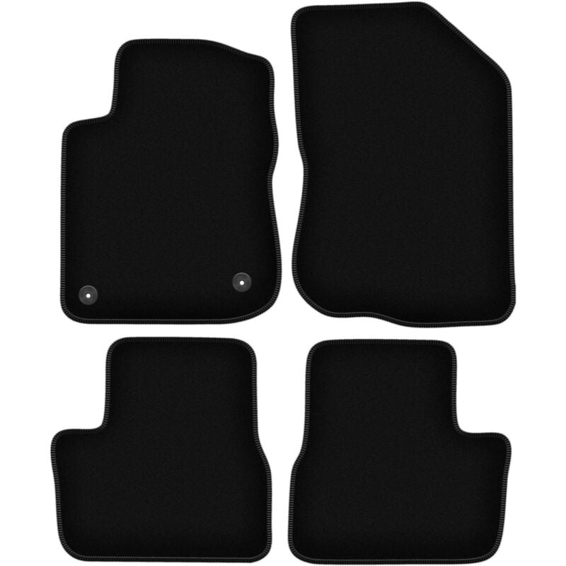 Tapis de sol en velours noir BASIC pour Peugeot 208 I berline (2012-2019)