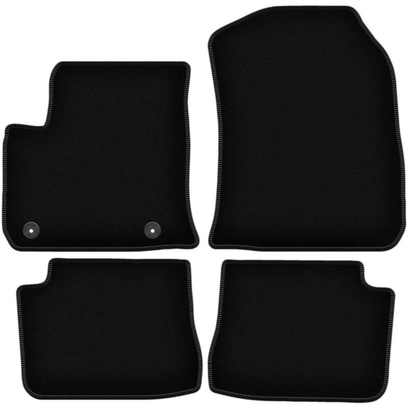 Tapis de sol en velours noir BASIC pour Peugeot e-208 II berline (2019-)