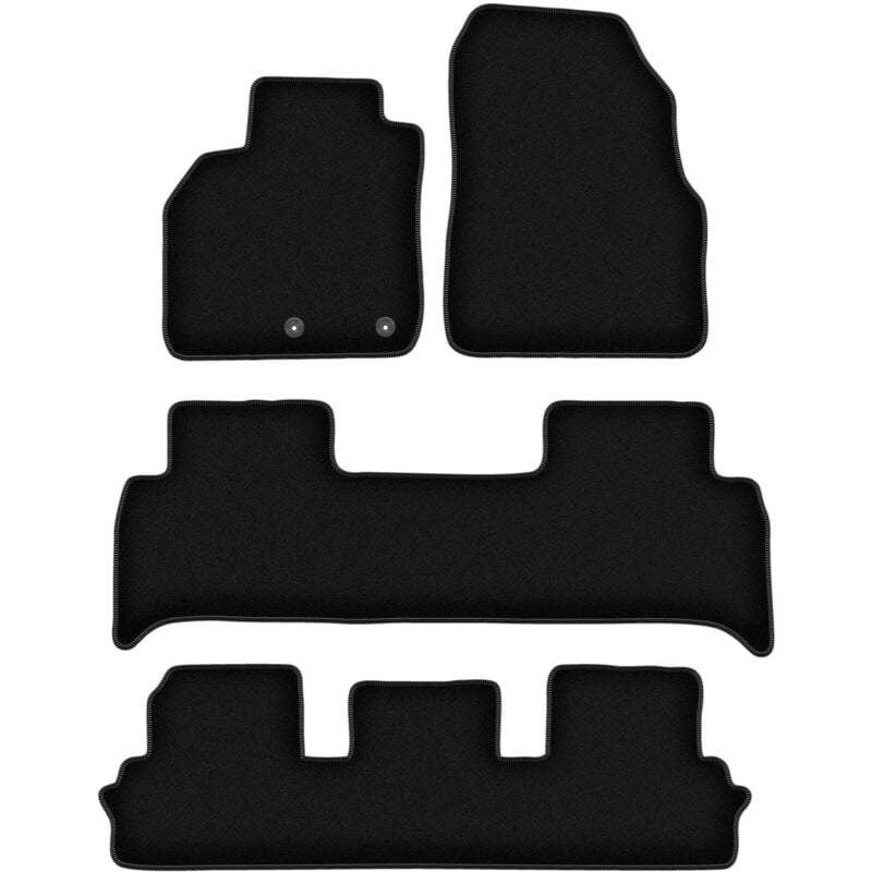 Tapis de sol en velours noir BASIC pour Renault Grand Scenic III 7 places (2009-2015)