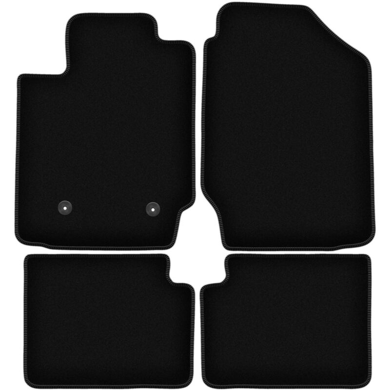 Tapis de sol en velours noir BASIC pour Toyota Corolla E12/E13 à hayon, break, berline (2002-2007)