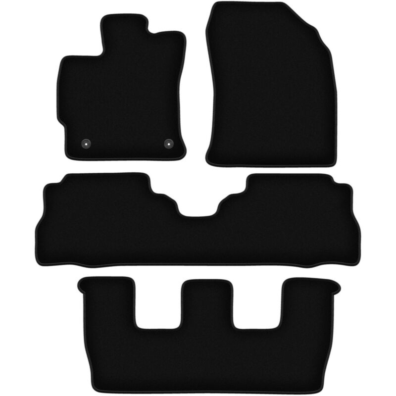 Tapis de sol en velours noir BASIC pour Toyota Prius III Plus 7 personnes (2011-)