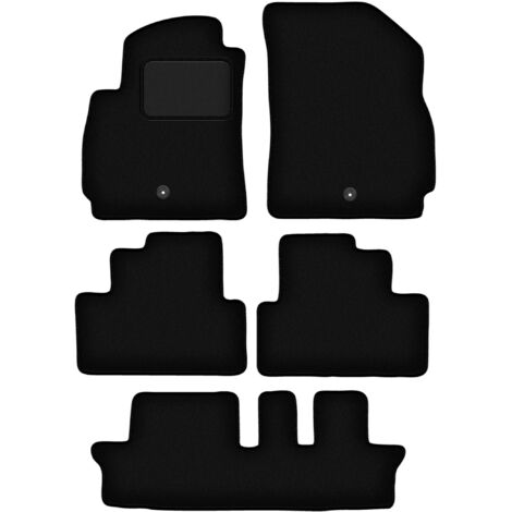 Tapis de sol en velours noir pour : Chevrolet Orlando I 7 places (2011-2015)