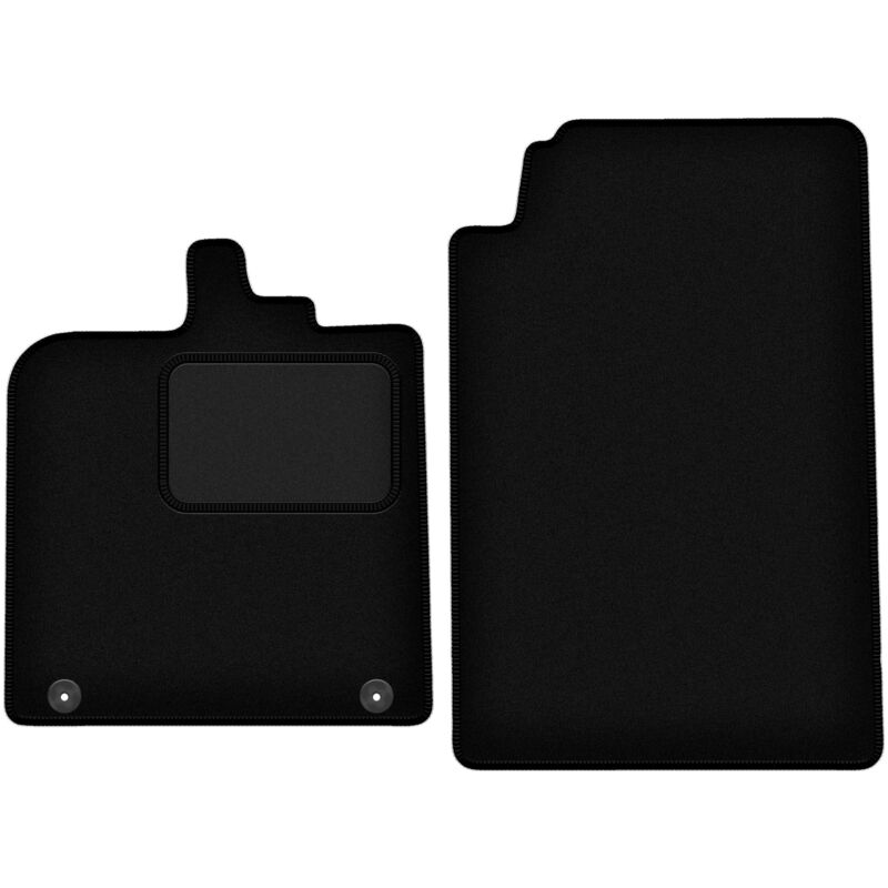 Tapis de sol en velours noir pour : Smart ForTwo II à hayon (2007-2014)