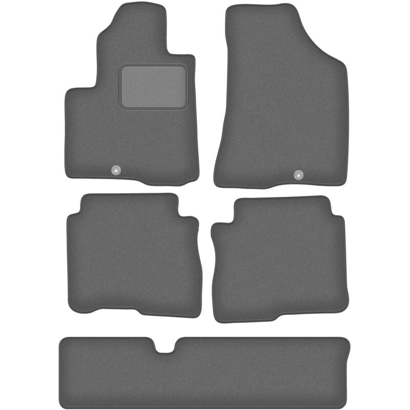 Tapis de sol graphite pour Hyundai SantaFe II 7 places (2006-2012)