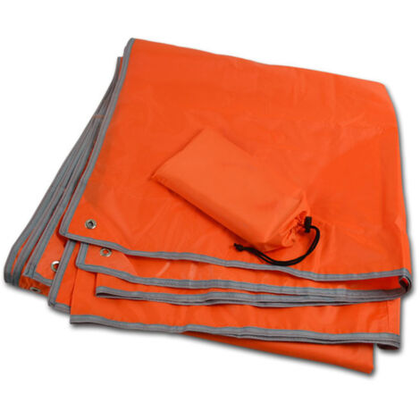 Tapis de sol imperméable en oxford épais pour camping et pique-nique, 200x210cm, orange