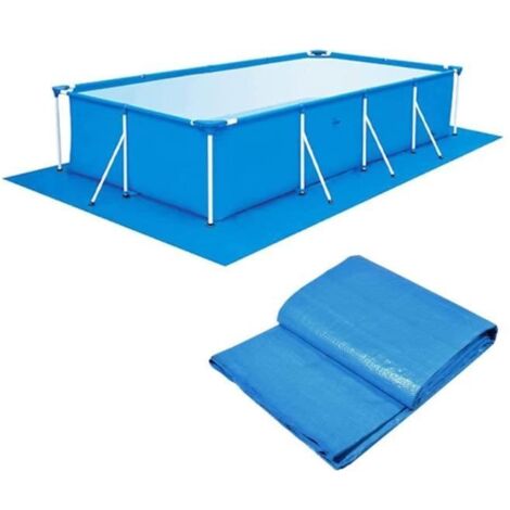 Tapis de sol imperméable et pliable pour piscine hors terre - Protection bleue 200x300cm