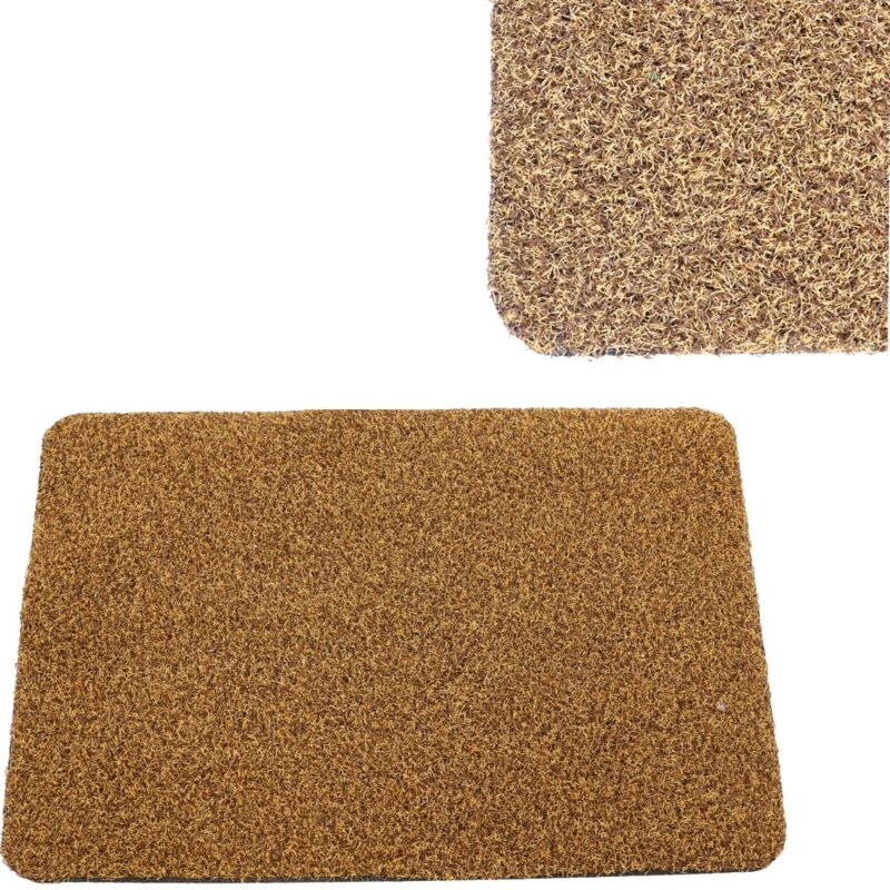 Tapis de sol marron avec poils 50x80 cm caoutchouc, intérieur, extérieur protection contre la saleté
