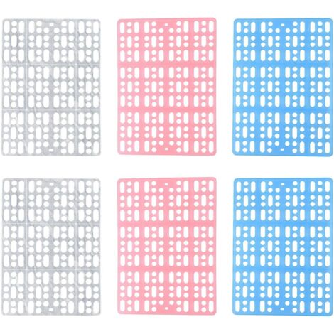Tapis de sol pour enclos pour animaux de compagnie, motif grilles ventilées, tapis de pieds lavables pour chinchillas, lapins, habitat de petits animaux, 6 pièces accessoires de cage pour