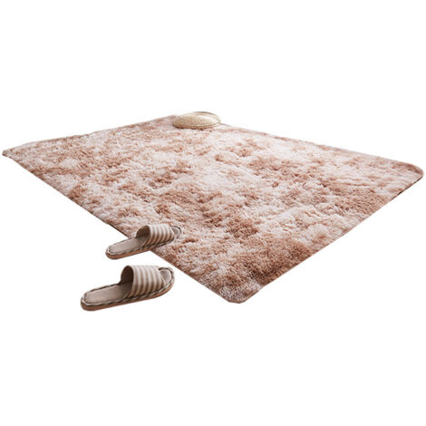 Tapis de sol rectangulaire en laine et soie tie-dye, idéal pour le salon, la chambre, le bureau ou la cuisine (1,6 x 2,6 pieds).