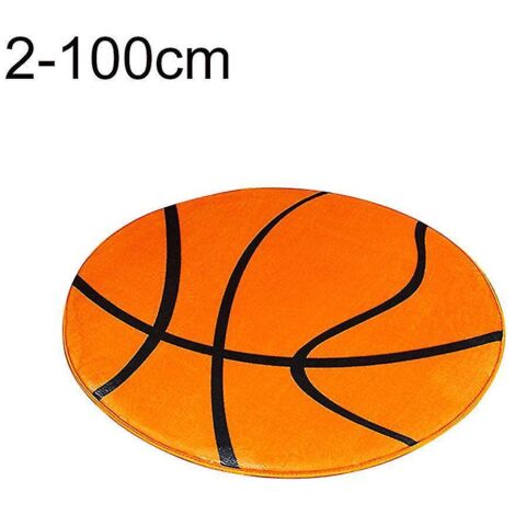 Tapis de sol rond à motif football/basketball, tapis de chaise d'ordinateur, moquette, décoration intérieure - 100 cm - 2