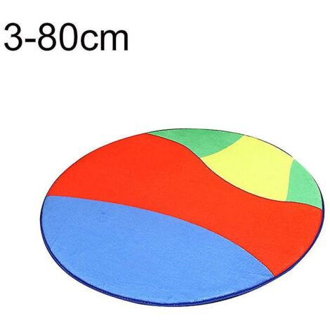 Tapis de sol rond à motif football/basketball, tapis de chaise d'ordinateur, moquette, décoration intérieure - 80 cm - 3