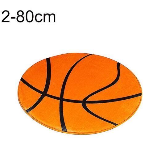 Tapis de sol rond à motif football/basketball, tapis de chaise d'ordinateur, moquette, décoration intérieure - 80 cm - Lot de 2