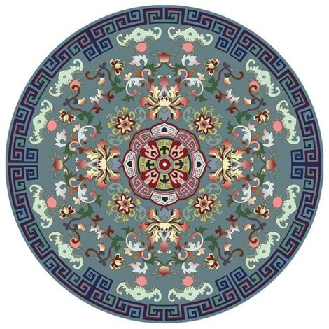 Tapis de sol rond antidérapant pour la maison et la chambre - Style 3, 60 x 60 cm