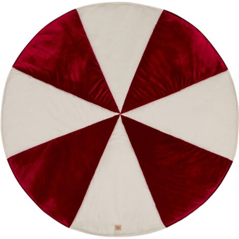 Tapis de sol rond molletonné bébé enfant christmas candy - Rouge, beige