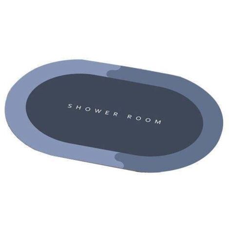 Tapis de sol super absorbant 50 x 80 cm, doux, à séchage rapide, antidérapant, pour bain de boue de diatomées, bleu ovale