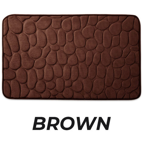 Tapis de sol Super absorbant, en mousse à mémoire de forme, antidérapant, pour salle de bain, en relief, pavé, absorbant l&39eau,Brown,50x80 cm