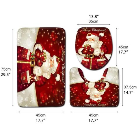 Tapis de sol Tapis de douche Anti-dérapant Tapis de sol U Tapis de toilette Tapis de bain Kit 3 Pièces Tapis d'entrée Matériau Polyamide Coton Doux Absorbant 45x75cm Tapis antidérapant