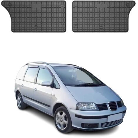 Tapis de Sol Toutes Saisons en Caoutchouc Compatible avec Seat Alhambra 1995-2010 Revêtement de Sol pour Voiture - Intérieur antidérapant - Bords Hauts Noir
