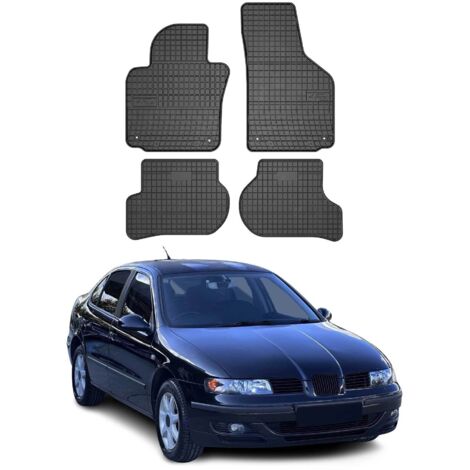 Tapis de Sol Toutes Saisons en Caoutchouc Compatible avec Seat Toledo III 2004-2009  Revêtement de Sol pour Voiture - Intérieur antidérapant - Bords Hauts Noir