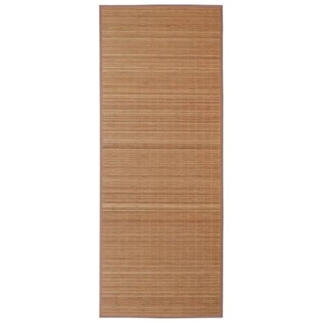 Tapis de sol，Tapis en bambou marron à latte rectangulaire 150 x 200 cm CFW127399