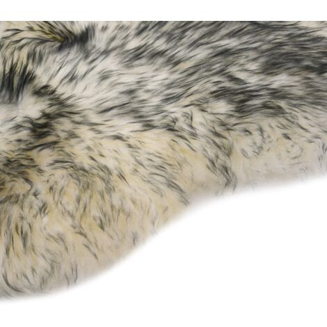 Tapis de sol,Tapis en peau de mouton 60 x 180 cm Mélange de gris foncé CFW337079