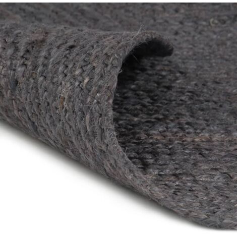 Tapis de sol,Tapis fait à la main Jute Rond 240 cm Gris foncé CFW542412