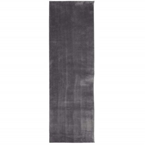 Tapis de sol，Tapis HUARTE à poils courts doux et lavable anthracite 80x250cm CFW578255