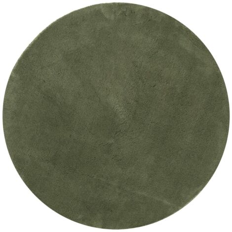 Tapis de sol，Tapis HUARTE à poils courts doux et lavable vert forêt Ø 120 cm CFW963025