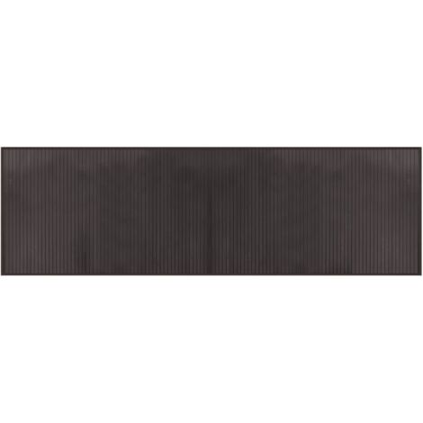 Tapis de sol，Tapis rectangulaire marron foncé 60x200 cm bambou CFW117454