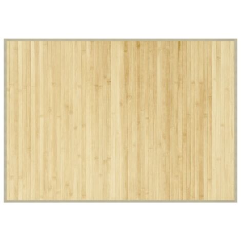 Tapis de sol，Tapis rectangulaire naturel clair 70x100 cm bambou CFW680787