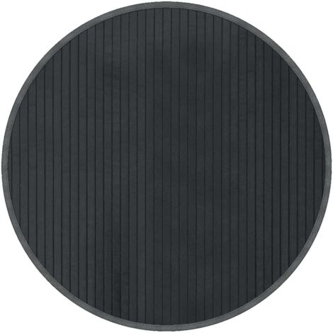 Tapis de sol，Tapis rond gris 60 cm bambou CFW615203