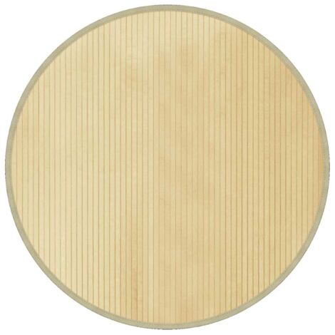 Tapis de sol，Tapis rond naturel clair 100 cm bambou CFW705309