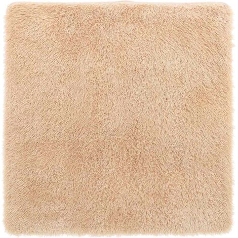 Tapis de sol,Tapis shaggy à poils longs NAVARRA beige 160x160 cm polyester CFW439397