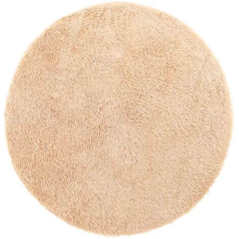 Tapis de sol，Tapis Shaggy à poils longs NAVARRA beige 200x200 cm polyester CFW105571