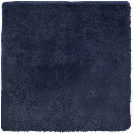 Tapis de sol，Tapis shaggy à poils longs NAVARRA bleu marine 200x200 cm CFW114278