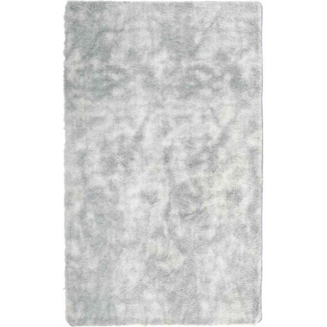 Tapis de sol，Tapis shaggy à poils longs NAVARRA gris argenté 80x150 cm CFW918643