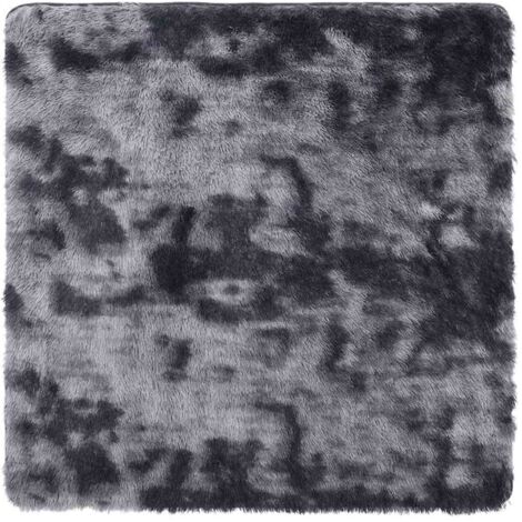 Tapis de sol，Tapis shaggy à poils longs NAVARRA gris foncé 120x120 cm CFW687346