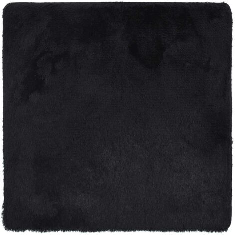 Tapis de sol，Tapis shaggy à poils longs NAVARRA noir 200x200 cm polyester CFW240454