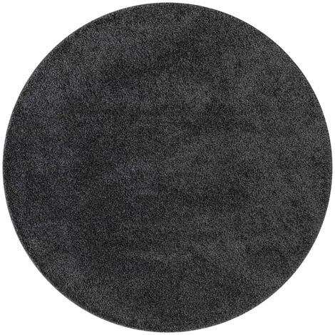 Tapis de sol，Tapis Shaggy Anti-dérapant Gris foncé 160 x 160 cm PP CFW811551