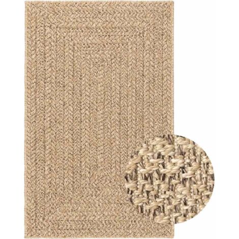 Tapis de sol，Tapis ZIZUR beige 160x230 cm aspect de jute intérieur extérieur CFW167455