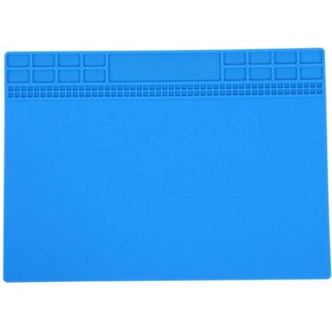 Tapis De Soudage Silicone Résistant À La Chaleur 350x250x4mm Pour Électronique Outils Bleu Foncé